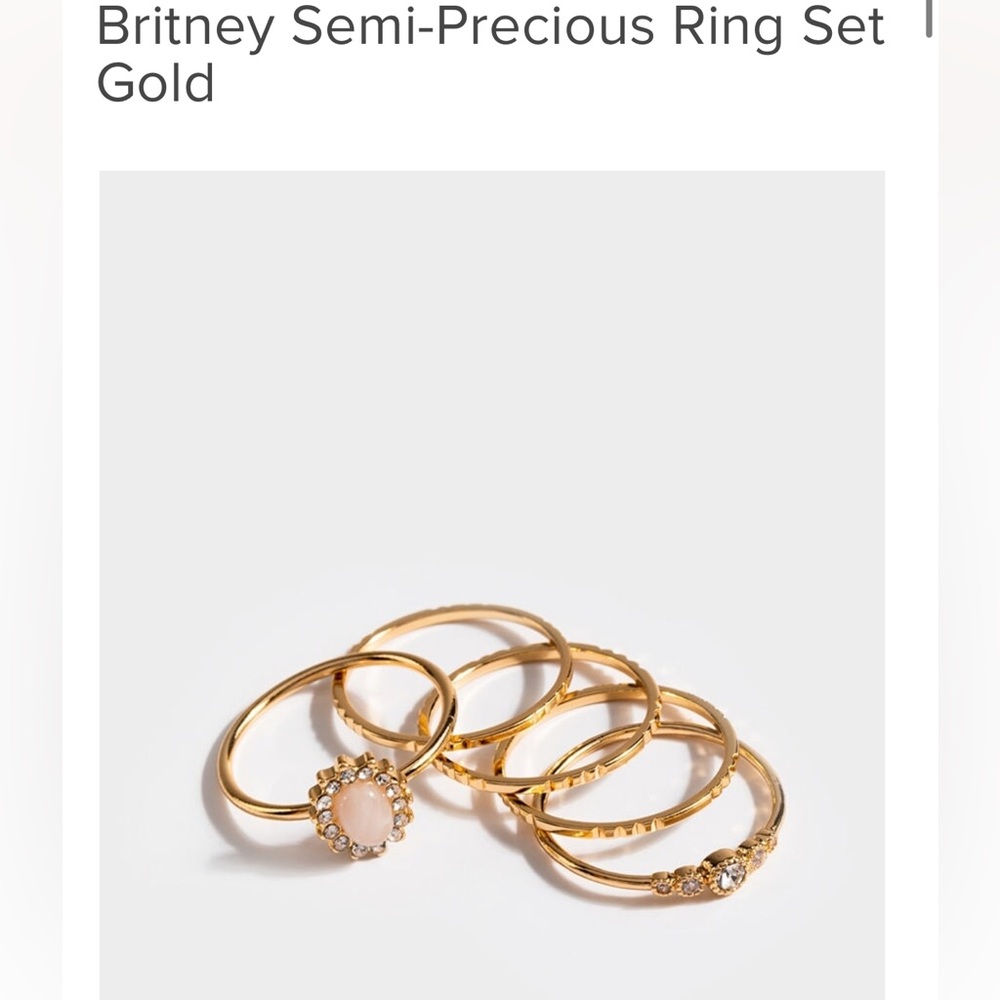NWT Francesca’s Collection Britney Semi-Precious Ring Set Size 8 NWT